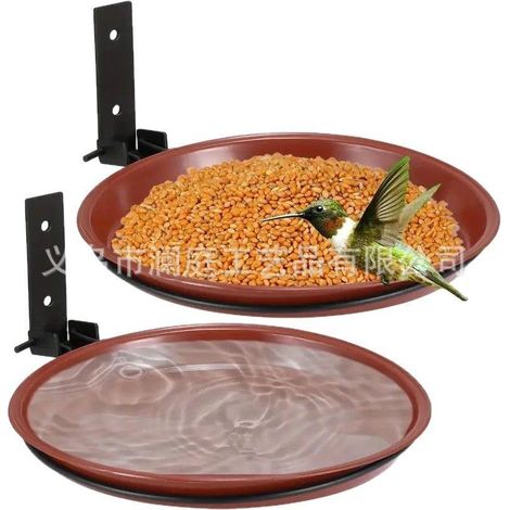 Stations d'alimentation - Silo à aliments - Modulaire 2 en 1 avec trous de drainage et plateau transparent - 2 pièces - Usage extérieur pour jardin et balcon (1/5)