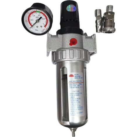 Filtre Régulateur Pneumatique Séparateur d'Eau pour Compresseur Air Sec et Pièces de Rechange pour Filtration pour Applications en Automobile en Sablage et pour (1/5)