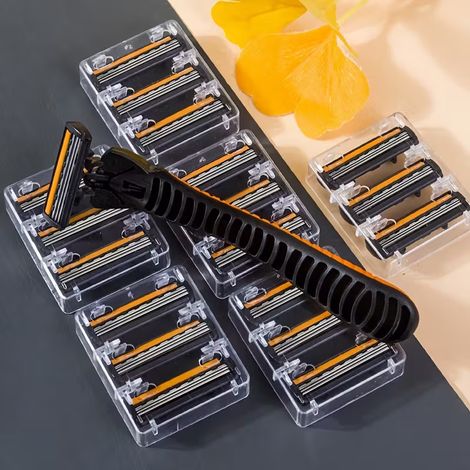 rasoir electriques hommes-Recharges de lames de rasoir ，Lames de rechange,1 manche + 18 lames