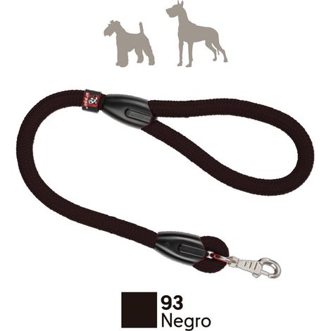 Laisse en Nylon pour Chiens 75 cm Ronde 16 mm Noire