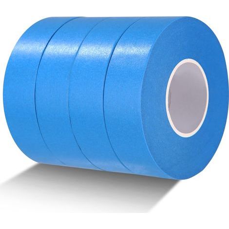 4 Rouleaux Ruban de Masquage Peinture 50mx24mm Papier Peinture de Peintre Carrosserie Peinture Masquage pour peindre,rénover,vernir(bleu) (1/5)