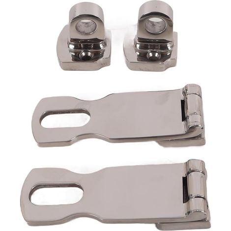 Lot de 2 verrous de porte en acier inoxydable avec porte-cadenas rotatif et moraillon de sécurité (1/5)