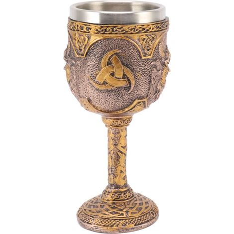 UlisemGobelet nordique viking rétro en résine et acier inoxydable pour cocktails, whisky, vin rouge (1/4)
