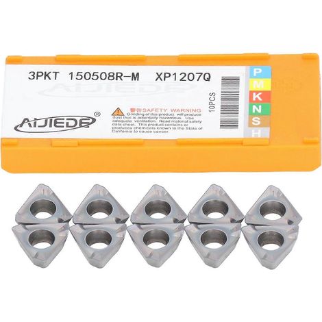 10 Stück Hartmetall-Dreheinsätze, beschichtet, für CNC-Drehmaschinen, Metallfräswerkzeuge (1/4)