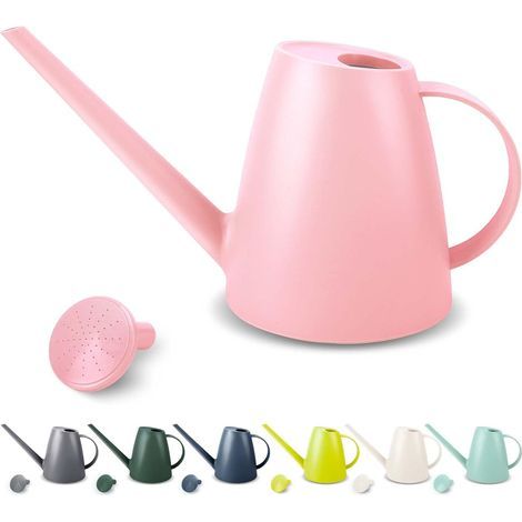annaffiatoio per piante da interno, annaffiatoio piccolo per piante da interno e fiori da giardino, annaffiatoio con beccuccio lungo per piante da esterno 1,8 L 1/2 gallone (rosa) (1/5)
