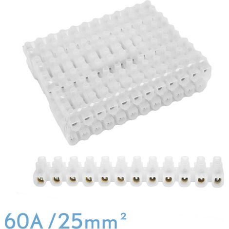Regleta ficha de empalme 60a/25mm2 pe semitransparente 12 fichas flexible y facil cortar