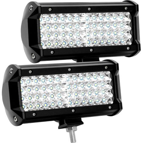 Phare de Travail LED 12V 300W 7 pouces 144W Projecteur LED Voiture 12v Etanche IP67 Spot Flood Feux Antibrouillard LED 27,000lm Feux de Travail pour Voiture Camion Tracteur SUV Bateau(2 PCS) (1/5)