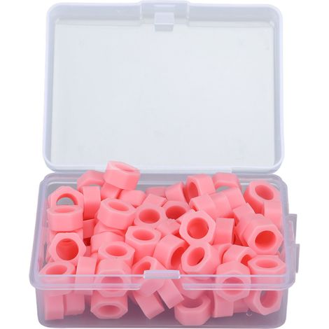 100 anneaux de code dentaire en silicone pour identification d'instruments - Lot de 100 pièces - Rose (1/5)