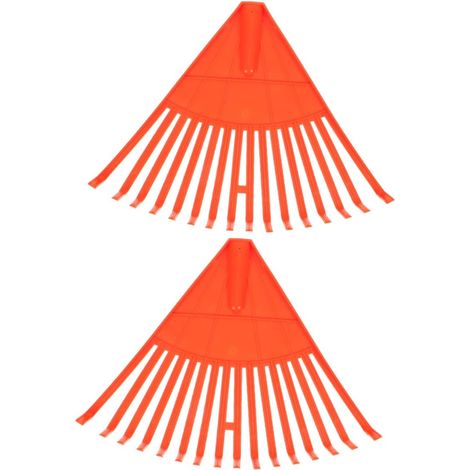 Râteau de Jardin en Plastique 16 Dents 2 Pièces pour Jardinage Râteau de Jardin Jardinage, Orange, Nettoyage des Feuilles et Plantation, pour Fleurs et Arbres Fruitiers (1/5)