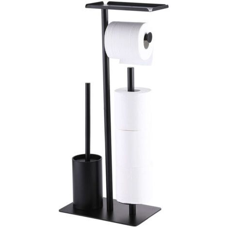 Green Mobility-Porte-papier toilette vertical pour 3 rouleaux avec petit disque et brosse WC, noir (1/4)