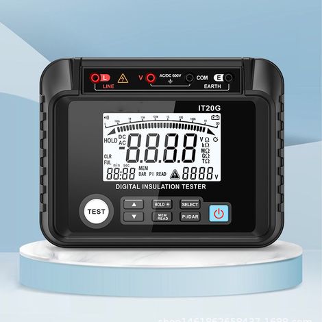 Testeur de résistance d'isolement MESTEKIT20G 20 GΩ, affichage numérique, mesureur de résistance de mise à la terre électrique, multimètre électronique haute tension 1000 V (1/5)