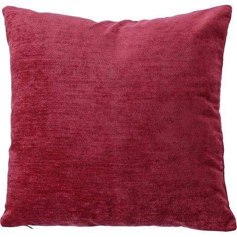 Coussin Déco en Velours "Velvet" 40x40cm Grenat (1/2)