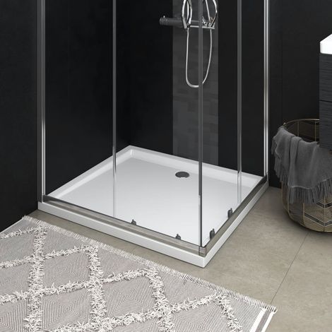 vidaXL Piatto Doccia in ABS Rettangolare Bianco 80x90 cm (1/5)