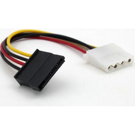 Cable Adaptateur IDE MOLEX 4PINS vers SATA Pour Alimenter Disque Dur HDD 20CM (1/4)