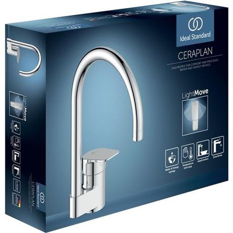 Robinet de cuisine IS Ceraplan, extension de 200 mm avec sortie de tuyau, chromé