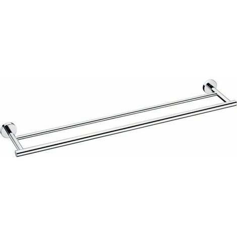 ZVD- 30 cm,Porte Serviette Salle de Bain Double Barres Porte Serviette Mural en Acier Inoxydable Base Ronde, Finition polie (1/4)