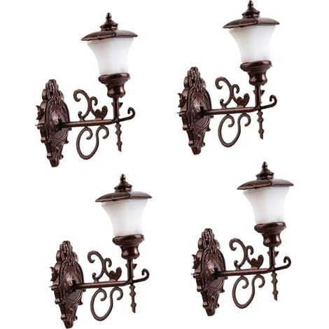 Set mit 4 Mini-LED-Wandleuchten in Antik-Kupfer (1/5)