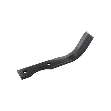 Cuchillo de fresas izquierdo para motocultor adaptable en Grillo - L: 175mm, diámetro de agujero ø 8,5mm, distancia entre agujeros 55mm. Tipo Bineur.
