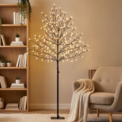Arbre lumineux 150cm Cerisier Artificiel Lumineux  160 LED et 16 Branches Flexibles, Décoration Intérieure et Extérieure (1/5)