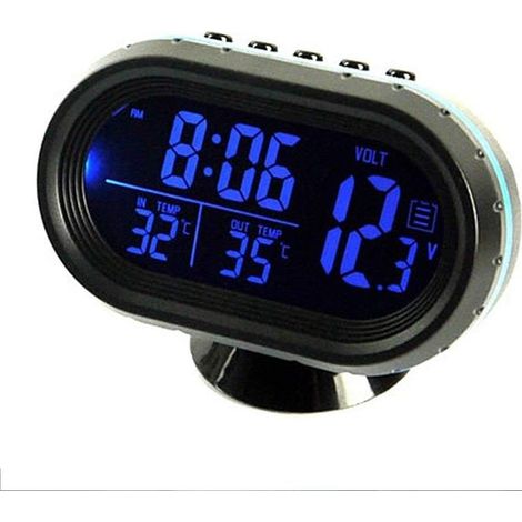Termómetro electrónico multifunción LCD para coche de 12 V con alarma de temperatura (1/5)