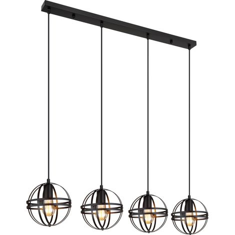 Globo - lámpara colgante - Tamara - negro - metal - gran lámpara (1/5)