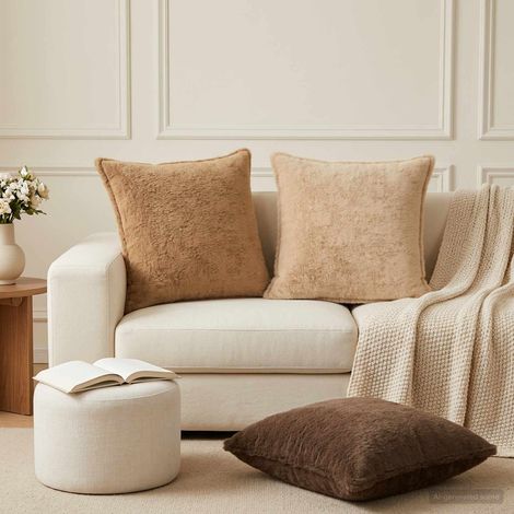 vidaXL Cushion Cover 6 pcs HOUTEN Light Brown 60 x 60 cm (1/5)