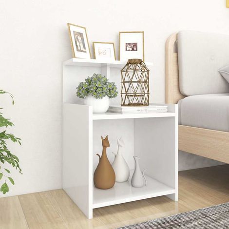 Table de chevet-Table de nuit Blanc 40x35x60 cm Aggloméré 547022 (1/5)
