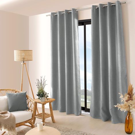 Rideau Occultant Isolant "Floppy" 140x240cm Gris