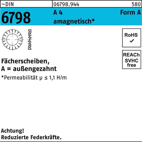 Fächerscheibe DIN 6798 Form A außengezahnt A 6,4A 4 1000 Stück (1/2)