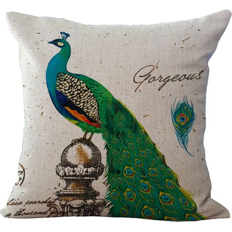 Housse De Coussin Lin Et Coton Motif Chat Décoration Salon Chambre Voiture 45x45cm (1/2)