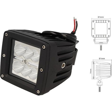 Fanale Luci Diurne A Led DRL Work Light Faro Da Lavoro Quadrato 12V 24V 24W (6X4W) IP67 Bianco (1/3)