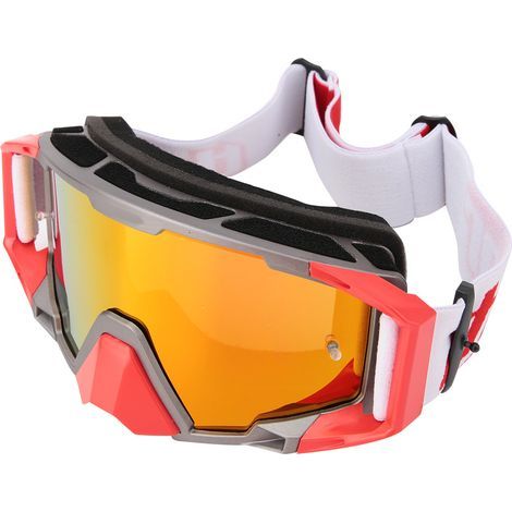 Verstellbare, austauschbare Motorrad-Windschutzscheibe, Schutzbrille für Outdoor-Sportarten (Grau-Rot) (1/5)
