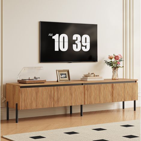 Mobile TV 240x38,5x35,5 cm bianco in MDF con illuminazione LED variabile (1/5)