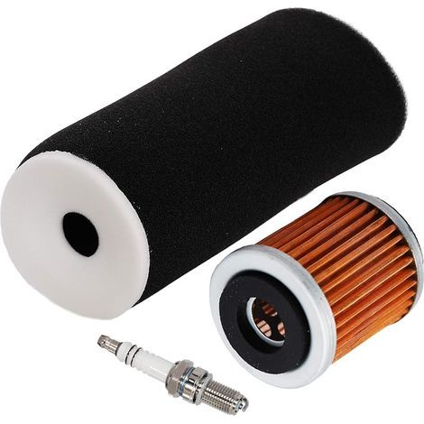 Filtre à air Filtre à huile Filtre à Bougie d'allumage Kit Compatible avec Yamaha Raptor 350 YFM350 YFM350R, Warrior YFM350X,YFM350FX,Big Bear YFM350FW 1UY-14451-00-00 1UY134400100 (1/5)