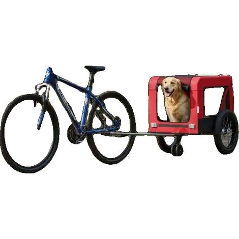Remolque para bicicleta para mascotas, techo de PVC resistente a la intemperie, ventanas de malla ventiladas, 120 x 54,5 x 53 cm (1/2)