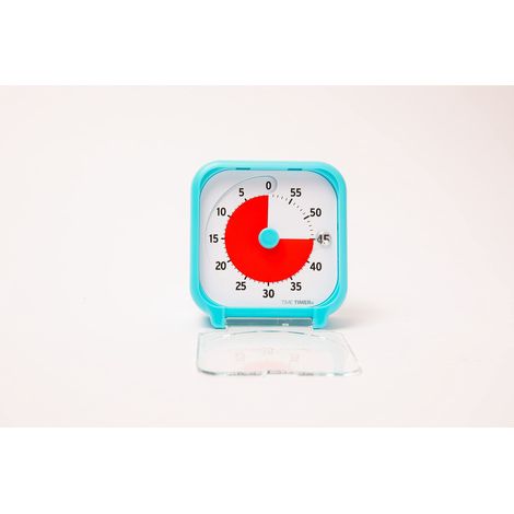 Timer piccolo, timer visivo blu turchese, timer conto alla rovescia di 60 minuti per aule per bambini, riunioni, timer da cucina, uffici e strumento per l'istruzione domestica con funzionamento silenz (1/4)