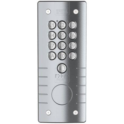 Clavier à code percage T25 zamac gris - 12 touches et bouton porte URMET CE20ZG54