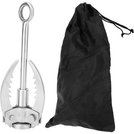 Klappbarer Karabiner aus Edelstahl, Outdoor-Kletterwerkzeug, Überlebensausrüstung, 3-zinkig, Haken, Werkzeug für Outdoor-Aktivitäten (1/5)