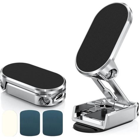 Support magnétique pour téléphone de voiture, multifonction en métal, compteur rotatif à 360 degrés aimanté 6X, support de téléphone (1/4)