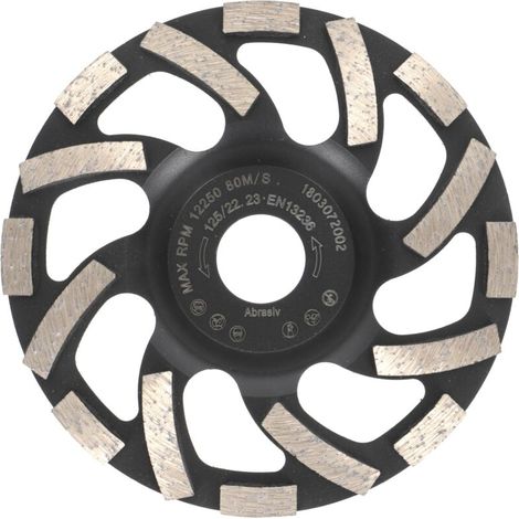 Meules boisseaux diamantée 125 mm x 22,2 mm Meule diamantée Asphalte Chape Qualité professionnelle