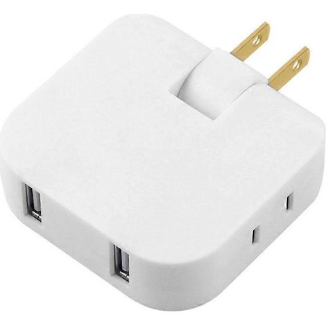 Adaptateur secteur 1 à 4 broches plates, rallonge avec prise rotative à 180° (1/5)
