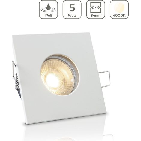 Einbauspot IP65 eckig - Farbe: Weiß - LED Leuchtmittel: GU10 5W neutralweiß (1/5)