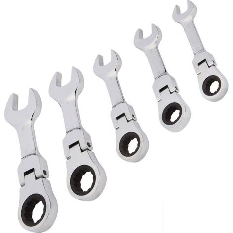 CHIAVI COMBINATE A CRICCHETTO SET DA 5 PZ 10 12 13 17 e 19mm Art. 04384