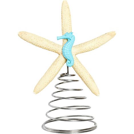 Garniture Pour Sommet D Arbre De Noel - Étoile De Mer - Résine - Décor Thème Plage Et Ferme - 17.5 X 17.5 X 25.5 Cm - 1 Pièce (1/5)