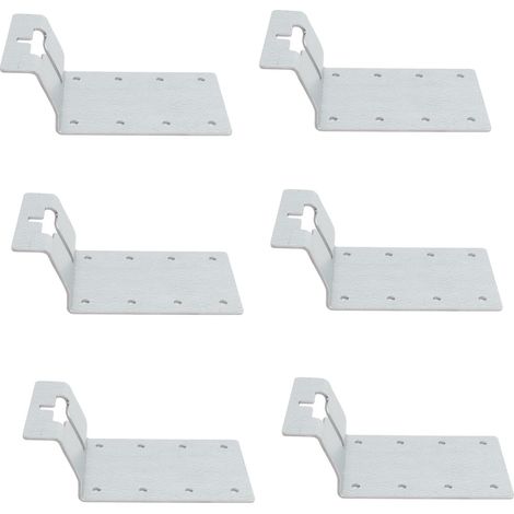 Lot de 6 supports de fixation en fer multifonctionnels de 7,6 cm (3 pouces) pour poteaux en T, pour boîtes aux lettres et clôtures, avec accessoires de jardinage. (1/5)