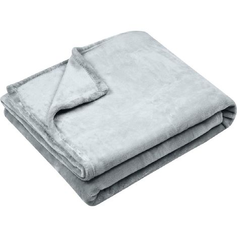 Plaid 130 x 160 cm Doudou Gris clair