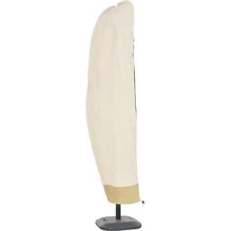Housse de Protection imperméable pour Parasol déporté avec Fermeture éclair et Cordon de Serrage Tissu Oxford avec revêtement PVC étanche Beige (26530/50/40cm) (1/5)