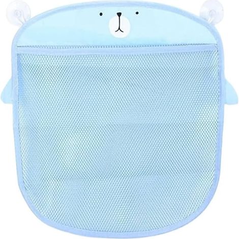Sac de rangement mural pour jouets de bain de bébé – Filet pliable en maille pour drainage d'angle de baignoire rapide 20 cm (1/5)