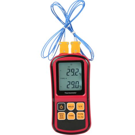 Thermomètre à thermocouple numérique, testeur de thermomètre à double canal avec sonde à thermocouple