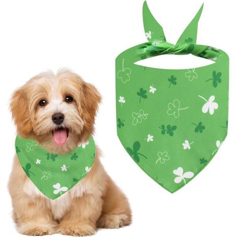 Écharpe pour Chien, Bandana Classique à Carreaux, Bandana pour Chiens, Triangles de Cou lavables pour Chiens de Petite, Moyenne et Grande Taille (Foulard Vert, S)